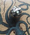 Checked black mother of pearl drawer pull/dark pearl cabinet handle/pearl furniture hardware/grey shell cabinet pull/gold pearl door knob