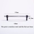 Matte Black and shiny silver stainless steel cabinet bar handle/Silver and black drawer pull/Silver furniture hardware/Monochrome hardware