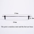 Matte Black and shiny silver stainless steel cabinet bar handle/Silver and black drawer pull/Silver furniture hardware/Monochrome hardware