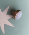 Round moonstone and gold brass drawer pull/opalite cabinet handle/gemstone drawer knob/Semi precious stone hardware/moon stone door handle