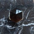 Black shiny Obsidian hexagonal drawer knob/Semi precious stone and brass hexagonal cabinet pull/Black stone cabinet handle/Gemstone handle