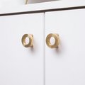 Gold brass circle cabinet handle/O shaped door handle/small circle drawer pull/circle shaped door knob/gold furniture hardware/retro handle