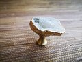 White quartz crystal geode and gold brass drawer handle/natural crystal cabinet handle/geode stone door knob/crystal cave drawer handle