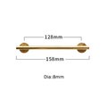 Shiny Gold Brass 8mm or 10mm thick bar pull handle with round backplates/gold drawer pull/kitchen furniture hardware/retro gold door handle