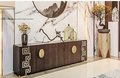Oriental style wardrobe handles/Solid brass swirling mist design cabinet pulls/Large gold semi circle door handles/Demi lune drawer handle