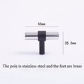 Matte Black and shiny silver stainless steel cabinet bar handle/Silver and black drawer pull/Silver furniture hardware/Monochrome hardware