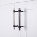 Matte Black and shiny silver stainless steel cabinet bar handle/Silver and black drawer pull/Silver furniture hardware/Monochrome hardware