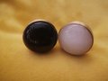 Round polished white quartz or black obsidian drawer knob/Monochrome Drawer pull/gemstone cabinet pull/crystal door handle/stone door knobs