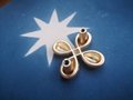 Solid gold brass knob with a Celtic cross four leaf clover design Cabinet Pulls Door Handle Knob Furniture hardware drawer pull upcycling