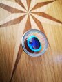 Peacock Eye glass cabochon and silver drawer pull cabinet handle door knob furniture hardware feather
