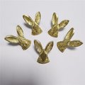 Gold brass Rabbit face cabinet pull/Gold bunny drawer handle/Nursery door knob/Woodland animal hardware/Rabbit door handle/Bunny door handle