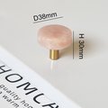 Round pink rose quartz drawer pull/pink gemstone cabinet handle/pink crystal furniture hardware/Round rose quartz door knob/pink handle