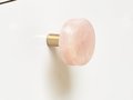 Round pink rose quartz drawer pull/pink gemstone cabinet handle/pink crystal furniture hardware/Round rose quartz door knob/pink handle
