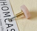 Round pink rose quartz drawer pull/pink gemstone cabinet handle/pink crystal furniture hardware/Round rose quartz door knob/pink handle