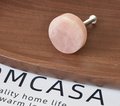Round pink rose quartz drawer pull/pink gemstone cabinet handle/pink crystal furniture hardware/Round rose quartz door knob/pink handle