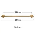 Shiny Gold Brass 8mm or 10mm thick bar pull handle with round backplates/gold drawer pull/kitchen furniture hardware/retro gold door handle