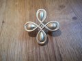 Solid gold brass knob with a Celtic cross four leaf clover design Cabinet Pulls Door Handle Knob Furniture hardware drawer pull upcycling