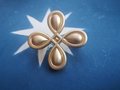 Solid gold brass knob with a Celtic cross four leaf clover design Cabinet Pulls Door Handle Knob Furniture hardware drawer pull upcycling