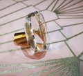 Round geometric cut clear Crystal Cabinet Pull with gold brass Door Handle Knob drawer pull furniture hardware upcycling renovation sparkly
