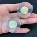Round geometric cut clear Crystal Cabinet Pull with gold brass Door Handle Knob drawer pull furniture hardware upcycling renovation sparkly