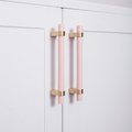 Baby Pink and Gold cabinet bar pulls/ wooden drawer handles/nursery furniture hardware/pink cabinet door handles/children's furniture handle