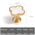 Mother of pearl clover shaped drawer pull/Brass and pearl clover cabinet handle/Iridescent shell door knob/Clover shaped pearl door handle