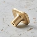 Gold contoured rectangle shaped drawer handle/Solid brass square shaped cabinet handle/Geometric square drawer knob/Brass kitchen hardware