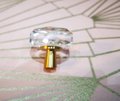 Round geometric cut clear Crystal Cabinet Pull with gold brass Door Handle Knob drawer pull furniture hardware upcycling renovation sparkly
