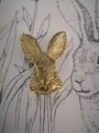 Gold brass Rabbit face cabinet pull/Gold bunny drawer handle/Nursery door knob/Woodland animal hardware/Rabbit door handle/Bunny door handle