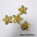 Gold brass star shaped flower cabinet pull/Jasmine flower drawer pull/Gold flower drawer Knob/Brass flower door knob/gold furniture hardware