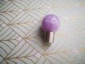 Purple Amethyst ball and silver drawer pull/Polished purple gemstone cabinet handle/Amethyst crystal and silver door knob/crystal hardware