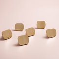 Gold contoured rectangle shaped drawer handle/Solid brass square shaped cabinet handle/Geometric square drawer knob/Brass kitchen hardware