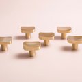 Gold contoured rectangle shaped drawer handle/Solid brass square shaped cabinet handle/Geometric square drawer knob/Brass kitchen hardware