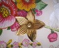 Gold brass star shaped flower cabinet pull/Jasmine flower drawer pull/Gold flower drawer Knob/Brass flower door knob/gold furniture hardware