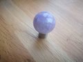 Purple Amethyst ball and silver drawer pull/Polished purple gemstone cabinet handle/Amethyst crystal and silver door knob/crystal hardware