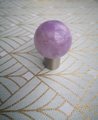 Purple Amethyst ball and silver drawer pull/Polished purple gemstone cabinet handle/Amethyst crystal and silver door knob/crystal hardware