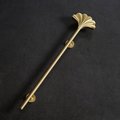 Gold cabinet bar handle with art nouveau style radiating fan pattern/long drawer pull/wardrobe door handle/home improvement/door handle