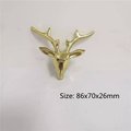 Shiny gold brass stag head drawer handle/Gold deer head cabinet pull/woodland themed door handle/Stag head shaped door knob/man cave decor