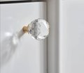 Geometric cut sparkling quartz crystal cabinet pull/Clear crystal drawer knob/Gemstone door handle/crystal hardware/Crystal and brass handle