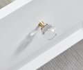 Geometric cut sparkling quartz crystal cabinet pull/Clear crystal drawer knob/Gemstone door handle/crystal hardware/Crystal and brass handle