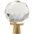 Geometric cut sparkling quartz crystal cabinet pull/Clear crystal drawer knob/Gemstone door handle/crystal hardware/Crystal and brass handle
