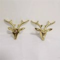 Shiny gold brass stag head drawer handle/Gold deer head cabinet pull/woodland themed door handle/Stag head shaped door knob/man cave decor