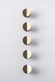 Round walnut wood and gold brass inlay cabinet Pull/Geometric semicircular pattern drawer handle/Gold brass and dark wooden door handle