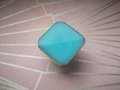 Square blue quartz crystal drawer handle/turquoise coloured crystal and gold brass cabinet handle/gemstone door knob/blue crystal hardware