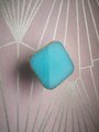Square blue quartz crystal drawer handle/turquoise coloured crystal and gold brass cabinet handle/gemstone door knob/blue crystal hardware