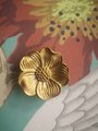 Gold wild rose flower door handle/Blossom flower cabinet pull/Gold flower Drawer Handle/Bedroom furniture hardware/Flower shaped door knob
