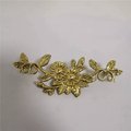 Gold brass trailing vine leaves and flowers cabinet pull/Gold floral design drawer handle/Brass leaf and flower door handle/Vine leaf handle