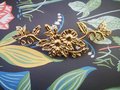 Gold brass trailing vine leaves and flowers cabinet pull/Gold floral design drawer handle/Brass leaf and flower door handle/Vine leaf handle