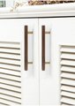 Simple smooth walnut and Brass cabinet bar handle/Dark wooden drawer pull/Wooden furniture hardware/Walnut wood and gold brass door handle