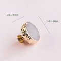 Round white quartz drawer handle with gold edges/gemstone and brass door knob/white crystal cabinet handle/gold brass and crystal hardware